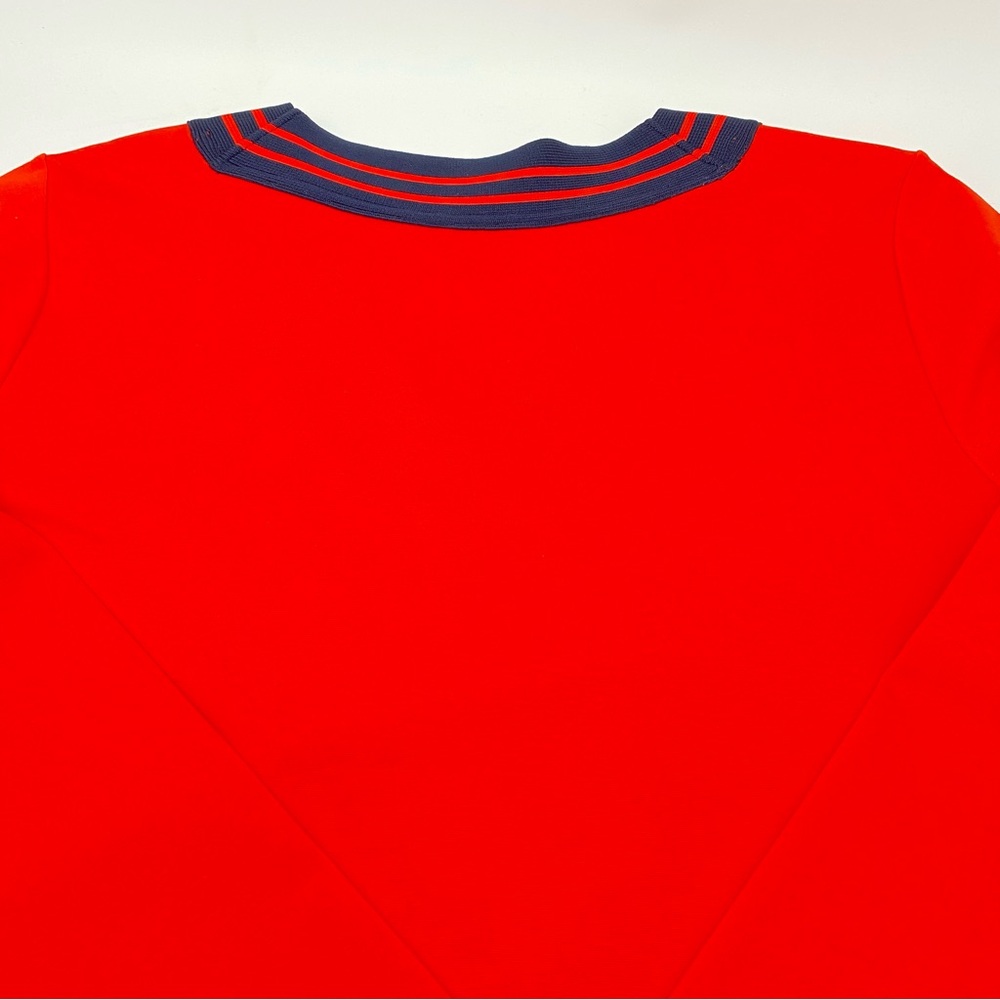 Lauren Ralph Lauren Layered Cricket Sweater Top Red White Blue Preppy Large - Picture 5 of 12